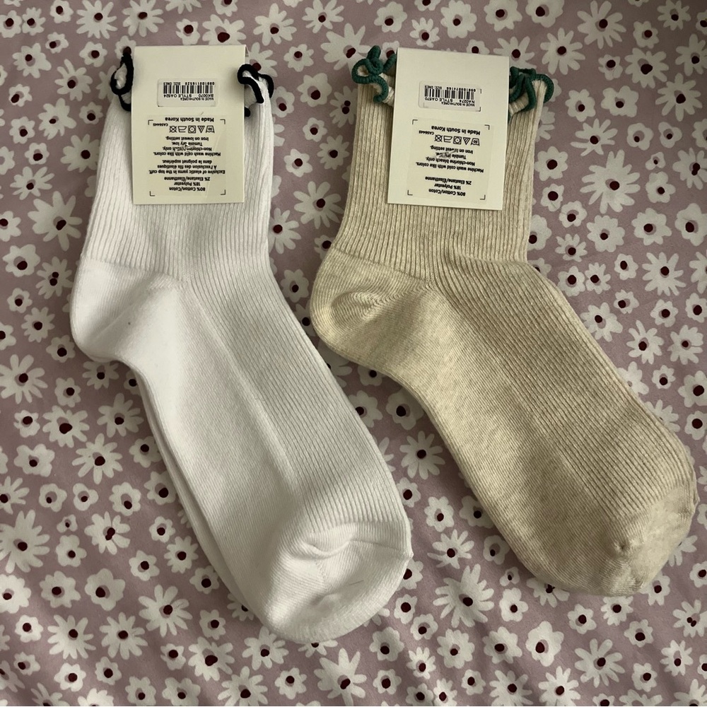 NWT Madewell Ruffle Trim Ankle Socks - 2 pairs - Picture 2 of 7